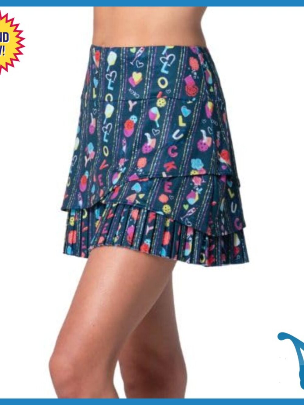 Active Skirt with Back Pocket, Lightweight Jersey, Tennis Golf Pickleball - Picture 4 of 6